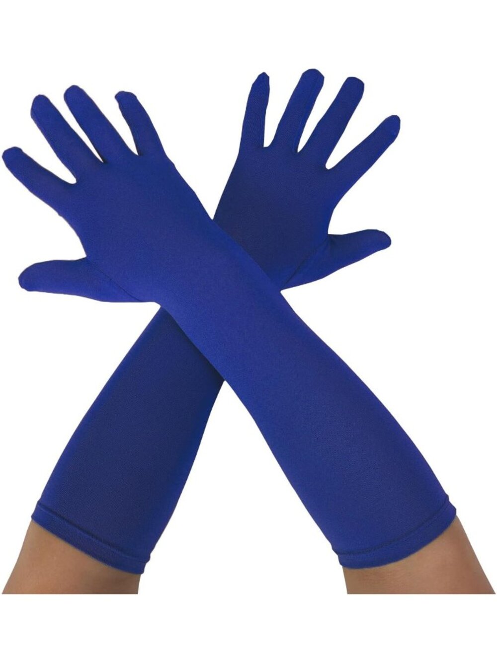 Women's Blue Unisex 15" Long Elbow Spandex Costume Party Opera Gloves